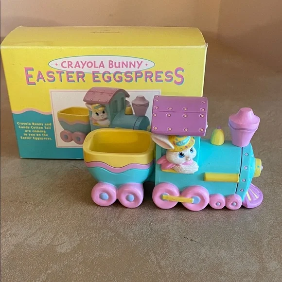 1993 Hallmark Easter Bunny Train - Pink and Blue - Picture 1 of 11